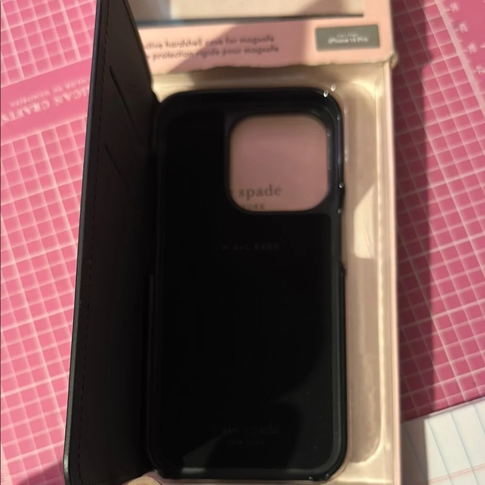 kate spade Cream and Pink Tablet Case with Book-Style Design
